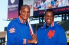 FILE - Former New York Mets' Darryl Strawberry, left and Dwight Gooden pose at Citi Field in New York Aug. 1, 2010. Strawberry and Gooden thought back to what might have been, how their starry accomplishments would have been so much greater without the drugs and alcohol that shattered their careers. (AP Photo/Seth Wenig, File)