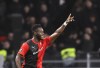 FILE - Rennes' Joris Gnagnon celebrates after scoring his side's second goal during the Europa League Group E soccer match between Rennes and Lazio, at the Roazhon Park stadium in Rennes, France, Thursday, Dec. 12, 2019. Spanish soccer team Sevilla FC said it won a ruling at the Court of Arbitration for Sport that it was justified to terminate Gnagnon's contract in 2021 because he was consistently overweight. Gnagnon had previously asked FIFA for nearly 5 million euros in compensation from Sevilla for the contact termination. (AP Photo/David Vincent, File)