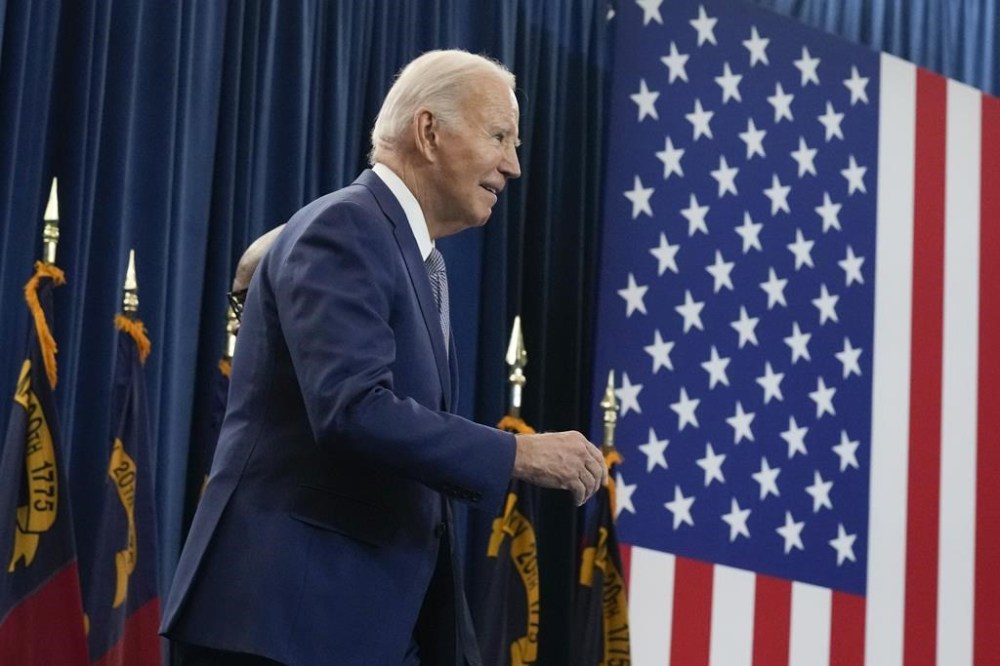 President Joe Biden walks out to speak in Raleigh, N.C., Thursday, Jan. 18, 2024. Biden is visiting North Carolina to highlight $82 million in new spending to connect 16,000 households and businesses to high-speed internet. Biden's reelection campaign is making winning North Carolina and its 16 electoral votes a top priority in this year's presidential election. (AP Photo/Manuel Balce Ceneta)