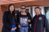 Family of Earl Burns Deborah Burns, left to right, daughters Vanessa Burns and Joyce Burns, wife, hold a photograph of Earl following a Saskatchewan RCMP preliminary timeline presentation of the events during a media event in Melfort, Sask. Thursday, April 27, 2023. A coroner’s inquest into a mass killing on a Saskatchewan First Nation is set to wrap up its first week of evidence today. THE CANADIAN PRESS/Liam Richards