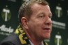 FILE - Then-Portland Timbers team president and general manager Gavin Wilkinson speaks during an MLS soccer press conference in Portland, Ore., Monday, Jan. 8, 2018. Sporting Kansas City has agreed to part ways with sporting director Gavin Wilkinson after only eight days, citing an “impassioned response from our fans” regarding the controversial hire, the team announced Friday, Jan. 19, 2024. (Sean Meagher/The Oregonian via AP, File)