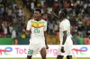 Senegal's Habib Diallo, left, celebrates with teammate Sadio Mane after scoring his side's second goal during the African Cup of Nations Group C soccer match between Senegal and Cameroon, at the Charles Konan Banny stadium in Yamoussoukro, Ivory Coast, Friday, Jan. 19, 2024. (AP Photo/Sunday Alamba)