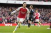 Arsenal's Gabriel Martinelli celebrates after scoring his side's fourth goal during the English Premier League soccer match between Arsenal and Crystal Palace at Emirates Stadium in London, Saturday, Jan. 20, 2024. (AP Photo/Kirsty Wigglesworth)