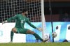 Egypt's goalkeeper Ahmed El Shenawy fails to stop Mozambique's Clesio scoring his side second goal during the African Cup of Nations Group B soccer match between Egypt and Mozambique in Abidjan, Ivory Coast, Sunday, Jan. 14, 2024. (AP Photo/Themba Hadebe)