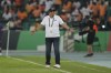 Ivory Coast's head coach Jean-Louis Gasset gestures during the African Cup of Nations Group A soccer match between Ivory Coast and Equatorial Guinea at the Olympic Stadium of Ebimpe in Abidjan, Ivory Coast, Monday, Jan. 22, 2024. (AP Photo/Sunday Alamba)
