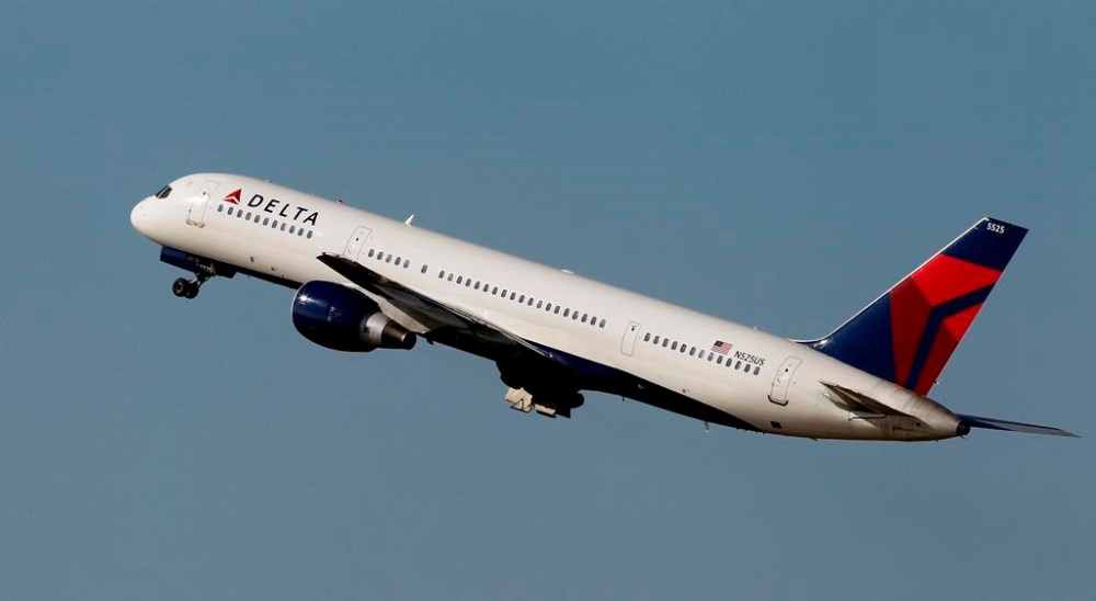 FILE - A Delta Airlines Boeing 757 taking off in Tampa, Fla. on Jan. 20, 2011. A Boeing 757 jet operated by Delta Air Lines lost a nose wheel while preparing for takeoff from Atlanta over the weekend, according to the Federal Aviation Administration, which is investigating the incident. (AP Photo/Chris O'Meara, File)