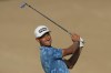 Adrian Meronk of Poland plays his second shot on the 14th hole during the third round of the Hero Dubai Desert Classic golf tournament, in Dubai, United Arab Emirates, Saturday, Jan. 20, 2024. (AP Photo/Kamran Jebreili)