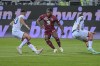 Torino's Duvan Zapata, center, in action during the Italian Serie A soccer match between Cagliari and Torino at the Unipol Domus Stadium in Cagliari, Italy, Friday, Jan. 26, 2024. (Gianluca Zuddas/LaPresse via AP)