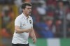 Angola's head coach Pedro Goncalves instructs his players during the African Cup of Nations Round of 16 soccer match between Angola and Namibia, at the Peace of Bouake stadium in Bouake, Ivory Coast, Saturday, Jan. 27, 2024. 2024. (AP Photo/Themba Hadebe)