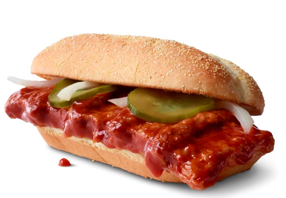 After a 10-year hiatus, Canadians will be able to get their hands on the iconic McRib sandwich today, says McDonald's Canada. This photo provided by McDonald's shows the McRib sandwich. THE CANADIAN PRESS/AP-HO, McDonald's, *MANDATORY CREDIT*