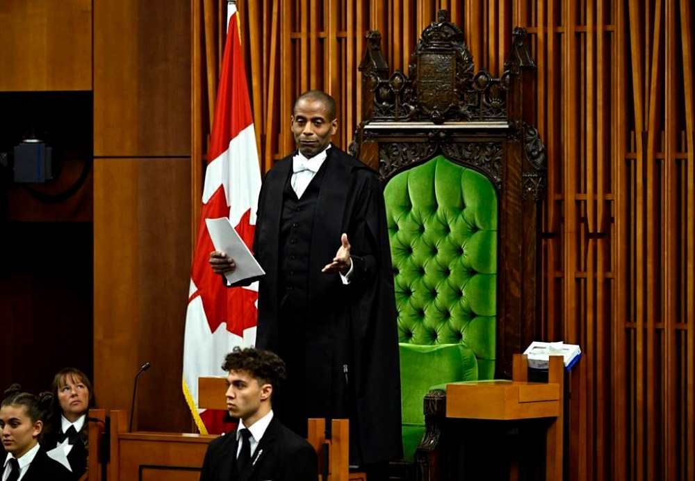 The House of Commons has voted to let Greg Fergus keep his job as Speaker more than a month after the Conservatives and Bloc Québécois called for him to resign. Fergus makes a Speaker's Statement before Question Period in the House of Commons on Parliament Hill in Ottawa, Wednesday, Oct. 18, 2023. THE CANADIAN PRESS/Justin Tang