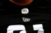 The CFL free agency process will kick into high gear Sunday. That's when the league's free-agency window will open and CFL teams will be able to talk freely with any pending free agents or their representatives. The CFL logo is seen on a jersey in Ottawa on Thursday, May 19, 2022. THE CANADIAN PRESS/Justin Tang