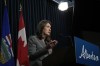 Alberta Premier Danielle Smith speaks during a news conference in Calgary on Friday, Oct. 13, 2023. A professor who specializes in the law and children's rights says policy changes affecting transgender Albertans are concerning. THE CANADIAN PRESS/Todd Korol