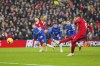 Liverpool's Darwin Nunez misses a scoring chance on a penalty kick during the English Premier League soccer match between Liverpool and Chelsea, at Anfield Stadium, Liverpool, England, Wednesday, Jan.31, 2024. (AP Photo/Jon Super)