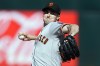 FILE - San Francisco Giants' Ross Stripling during a baseball game against the Oakland Athletics in Oakland, Calif., Saturday, Aug. 5, 2023. Free agent left-hander Alex Wood has agreed to an $8.5 million, one-year contract with the Oakland Athletics, who also acquired right-hander Ross Stripling and cash from the San Francisco Giants, the teams announced Friday, Feb. 2, 2024. (AP Photo/Jeff Chiu, File)