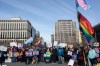 Groups opposed to the Alberta government's planned policies around transgender youth held rallies in Calgary and Edmonton over the weekend, with many of the attendees warning the plans will out trans kids and put their lives in jeopardy. Protestors gather at the legislature during a rally for trans rights in Edmonton, Sunday, Feb. 4, 2024. THE CANADIAN PRESS/Amber Bracken