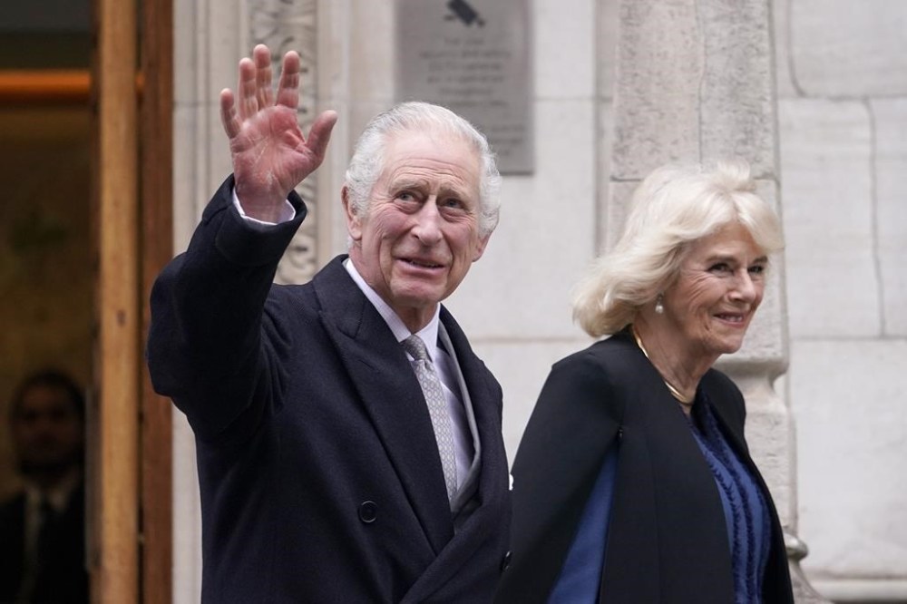 Britain's King Charles III and Queen Camilla leave The London Clinic in central London, Monday, Jan. 29, 2024. King Charles III was in hospital to receive treatment for an enlarged prostate. King Charles III has been diagnosed with a form of cancer and has begun treatment, Buckingham Palace says on Monday, Feb. 5, 2024. THE CANADAIN PRESS-AP/Alberto Pezzali