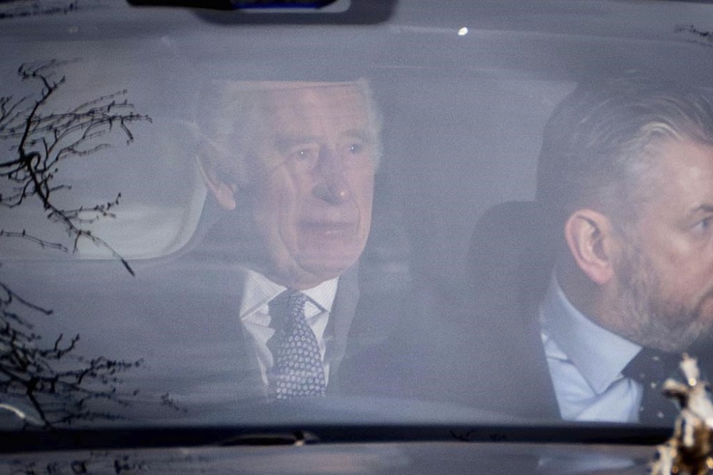 King Charles III leaves Clarence House in London, Tuesday Feb. 6, 2024. Buckingham Palace announced Monday evening that the king has begun outpatient treatment for an undisclosed form of cancer. (James Manning/PA via AP)