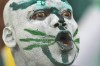 A Nigeria supporter shouts before the African Cup of Nations semi final soccer match between Nigeria and South Africa, at the Peace of Bouake stadium in Bouake Bouake, Ivory Coast, Wednesday, Feb. 7, 2024. (AP Photo/Themba Hadebe)