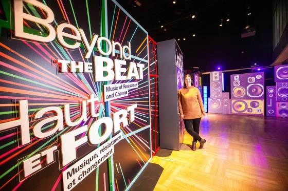 Lead curator Julia Peristerakis says Beyond the Beat: Music of Resistance and Change at the Canadian Museum for Human Rights explores the role of music in social transformation and political change. (Mikaela MacKenzie / Winnipeg Free Press)
