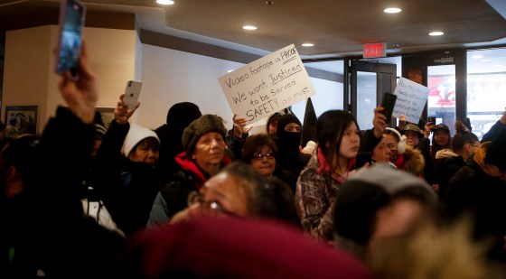 A sign shows the discontent over the incident at the hotel. (John Woods / Winnipeg Free Press)
