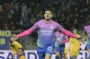 AC Milan's Luka Jovic celebrates scoring his side's third goal during the Italian soccer match between Frosinone and AC Milan, at the Benito Stirpe Stadium in Frosinone, Italy, Saturday, Feb. 3, 2024. (Alessandro Garofalo/LaPresse via AP)