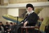 In this photo released by the office of the Iranian supreme leader, Supreme Leader Ayatollah Ali Khamenei listens to a speaker during a meeting with army's air force and air defense staff, in Tehran, Iran, Monday, Feb. 5, 2024. (Office of the Iranian Supreme Leader via AP)