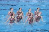 Canada competes in the free final of artistic swimming at the World Aquatics Championships in Doha, Qatar, Friday, Feb. 9, 2024. Canada's artistic swimming team qualified for the 2024 Paris Olympics after a seventh-place finish in the free competition Friday in the at the world aquatics championships. THE CANADIAN PRESS/AP/Lee Jin-man