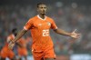 Ivory Coast's Sebastien Haller celebrates after scoring the opening goal during the African Cup of Nations semifinal soccer match between Ivory Coast and DR Congo, at the Olympic Stadium of Ebimpe in Abidjan, Ivory Coast, Wednesday, Feb. 7, 2024. (AP Photo/Sunday Alamba)