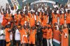 Ivory Coast players celebrate after winning the African Cup of Nations final soccer match between Nigeria and Ivory Coast, at the Olympic Stadium of Ebimpe in Abidjan, Ivory Coast, Sunday, Feb. 11, 2024. (AP Photo/Sunday Alamba)