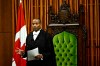 Speaker of the House of Commons Greg Fergus makes a speaker's statement before Question Period in the House of Commons on Parliament Hill in Ottawa on Wednesday, Oct. 18, 2023. in Ottawa. Fergus is suggesting that certain guests who are recognized in the House of Commons should go through a reputational screening, in addition to a check where they are screened for physical threats. THE CANADIAN PRESS/Justin Tang