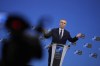 NATO Secretary General Jens Stoltenberg addresses a media conference prior to a meeting of NATO defense ministers at NATO headquarters in Brussels, Wednesday, Feb. 14, 2024. (AP Photo/Virginia Mayo)