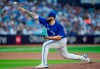 Toronto Blue Jays starting pitcher Alek Manoah (6) works against the Milwaukee Brewers during first inning MLB action in Toronto on Wednesday, May 31, 2023.THE CANADIAN PRESS/Frank Gunn