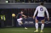 Bologna's Riccardo Orsolini shoots to score his side's second goal which referee Daniele Chiffi disallowed after consulting the VAR during a Serie A soccer match between Bologna and Fiorentina, in Bologna's Renato Dall'Ara stadium, Italy, Wednesday, Feb. 14, 2024. (Massimo Paolone/LaPresse via AP)