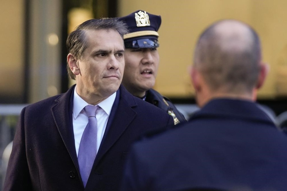 Attorney Todd Blanche arrives at Trump Tower, Thursday, Feb. 15, 2024, in New York. Former President Donald Trump is expected to be back in a New York court Thursday for a hearing that could decide whether the former president's first criminal trial begins in just 39 days. (AP Photo/Bryan Woolston)