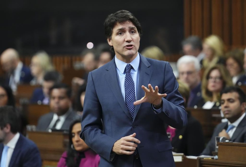 Prime Minister Justin Trudeau responds during question period in the House of Commons on Parliament Hill in Ottawa on Wednesday, Feb. 14, 2024. Trudeau is in Manitoba today where he is expected to sign a health care agreement with the province. THE CANADIAN PRESS/Sean Kilpatrick