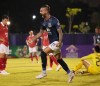Canadian forward Marcus Haber celebrates scoring a goal for Preah Khan Reach Svay Rieng FC against Phnom Penh Crown FC in Cambodian Premier League play in Svay Rieng, Cambodia in an Aug. 11, 2023 handout photo. THE CANADIAN PRESS/HO-Preah Khan Reach Svay Rieng FC **MANDATORY CREDIT**