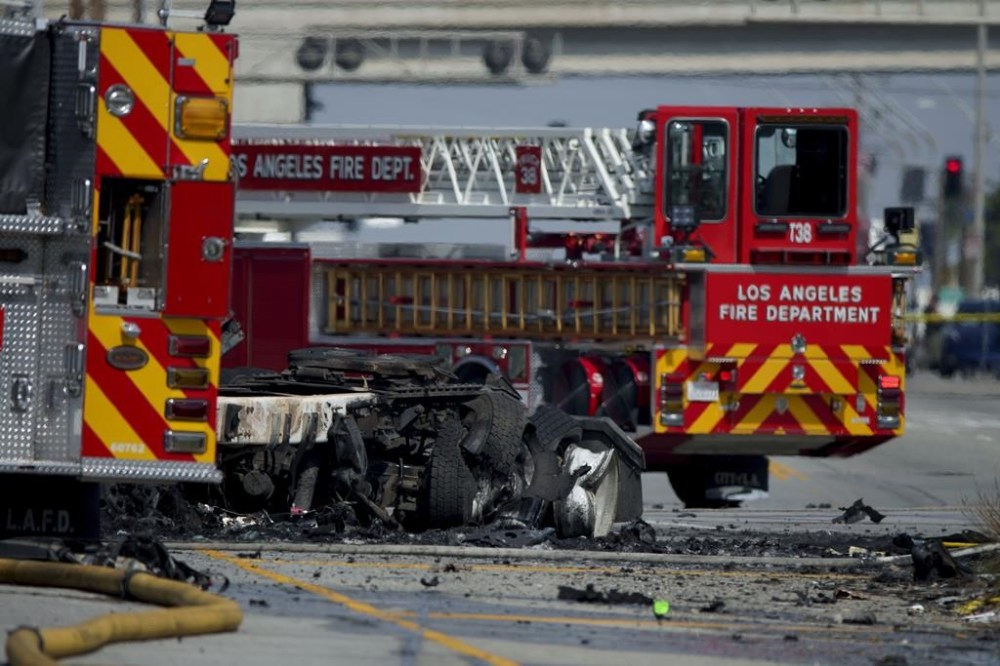 The tractor portion of a big rig stands on Thursday, Feb. 15, 2024, in the Wilmington section of Los Angeles. (AP Photo/Eric Thayer)