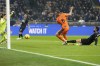 Inter Milan's Marko Arnautovic, centre, scores his side's fourth goal during the Serie A soccer match between Inter Milan and Salernitana at the San Siro stadium in Milan, Italy, Friday, Feb.16, 2023. (AP Photo/Luca Bruno)