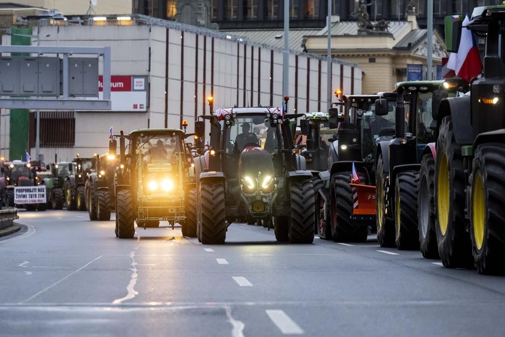 Feb 2024: Czech farmers take tractors to Prague in a protest over EU agriculture policies