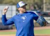 Toronto Blue Jays pitcher Yariel Rodriguez throws in a drill during Spring Training action in Dunedin, Fla. on Monday February 19, 2024.THE CANADIAN PRESS/Frank Gunn