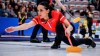 Team Canada alternate Krysten Karwacki delivers a stone as she plays Team Newfoundland and Labrador at the Scotties Tournament of Hearts in Calgary, Alta., Thursday, Feb. 22, 2024. Krysten Karwacki is in a spotlight not of her own making at the Canadian women's curling championship. THE CANADIAN PRESS/Jeff McIntosh