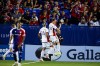 San Jose Earthquakes defender Rodrigues (26) watches as forward Benji Kikanovic (28) celebrates scoring a goal against FC Dallas during an MLS soccer match Saturday, Feb. 24, 2024, in Frisco, Texas. (AP Photo/Brandon Wade)