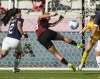 Canada forward Adriana Leon (19) scores the first goal of the game against the Paraguay during the first half of the CONCACAF W Gold Cup match Sunday, Feb. 25, 2024 at Shell Energy Stadium in Houston. THE CANADIAN PRESS/Yi-Chin Lee/Houston Chronicle via AP