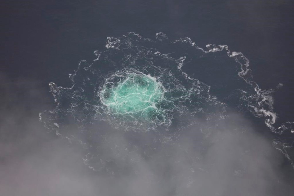 FILE - In this picture provided by Swedish Coast Guard, a leak from Nord Stream 2 is seen, on Sept. 28, 2022. Danes join Sweden in also closing their investigation into the 2022 explosions on the Nord Stream gas pipelines. The Copenhagen police and the Danish security service said Monday Feb. 26, 2024 in a joint statement that that although “authorities can conclude that there was deliberate sabotage.” However,