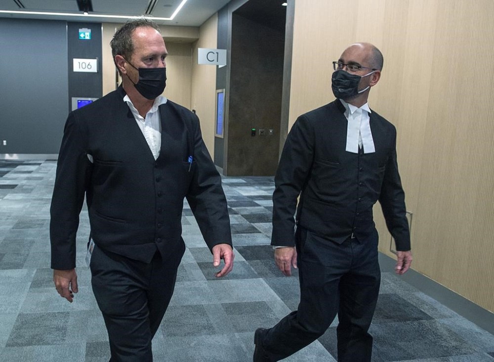 Crown prosecutors Rick Woodburn, left, and Scott Morrison are shown at the convention centre in Halifax on Wednesday, Sept. 22, 2021. Nova Scotia's Crown prosecutors were handed new tools today to combat systemic anti-Black racism long embedded within the province's justice system. THE CANADIAN PRESS/Andrew Vaughan