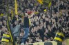 Dortmund supporters cheer during the German Bundesliga soccer match between Borussia Dortmund and TSG Hoffenheim in Dortmund, Germany, Sunday, Feb. 25, 2024. (AP Photo/Martin Meissner)