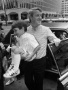 Ask one of Brian Mulroney's chief political rivals what his greatest success was, and the answer runs through Quebec. Jean Chrétien says it was his breakthrough in 1984 that delivered the Progressive Conservative leader the largest majority ever seen in Canadian history. Mulroney carries his five-year-old son, Mark, from the car after their arrival for the introduction of the PC candidates in Montreal on July 15, 1984. THE CANADIAN PRESS/Ron Poling