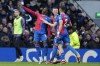 Crystal Palace's Eberechi Eze, left, celebrates with teammates coring his side's first goal during the English Premier League soccer match between Tottenham Hotspur and Crystal Palace at Tottenham Hotspur Stadium in London, Saturday, March 2, 2024.(AP Photo/Kin Cheung)