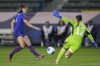 U.S. forward Alex Morgan, left, shoots against Argentina goalkeeper Laurina Oliveros during the first half of a CONCACAF Gold Cup women's soccer tournament match Friday, Feb. 23, 2024, in Carson, Calif. THE CANADIAN PRESS/AP-Ryan Sun